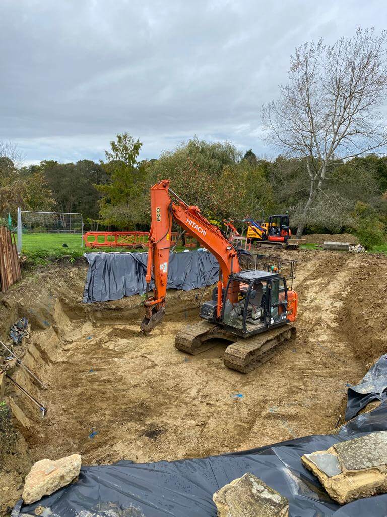 Simpile Groundworks Team Digging Out